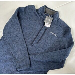 NWT Eddie Bauer Radiator QTR Fleece Blue 1/4 Zip Pullover Sweater Men's Small